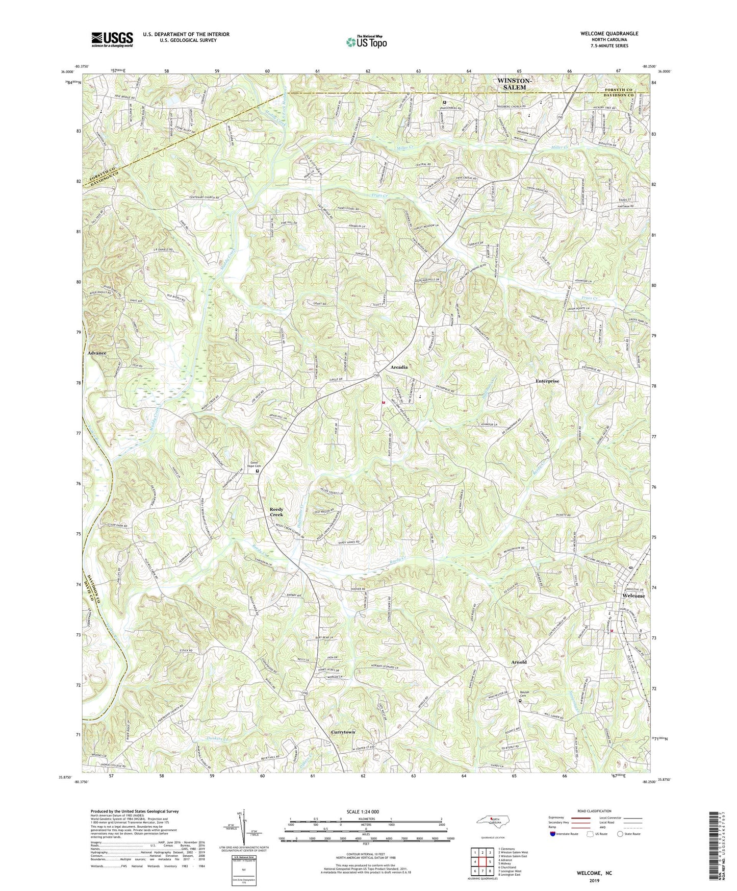 Welcome North Carolina US Topo Map Image