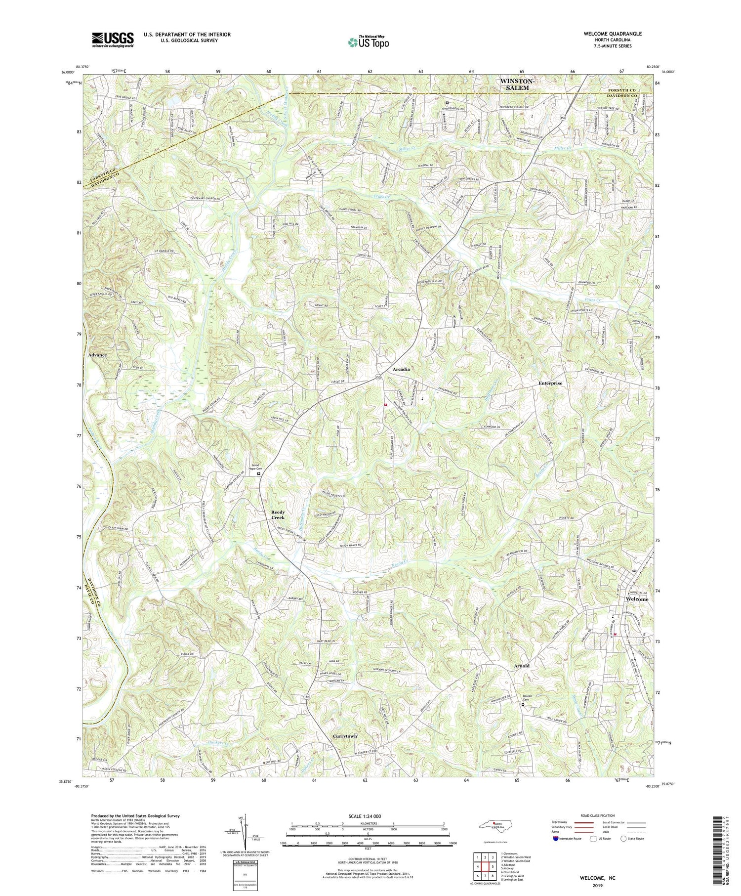Welcome North Carolina US Topo Map Image