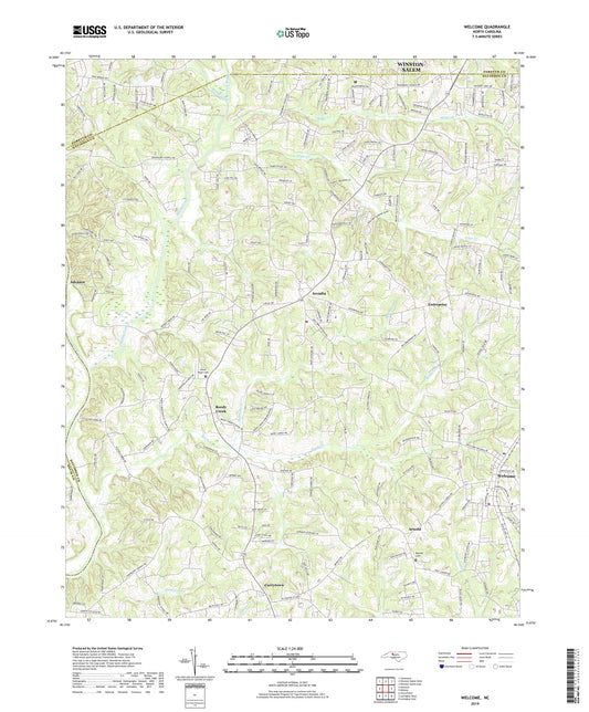 Welcome North Carolina US Topo Map Image