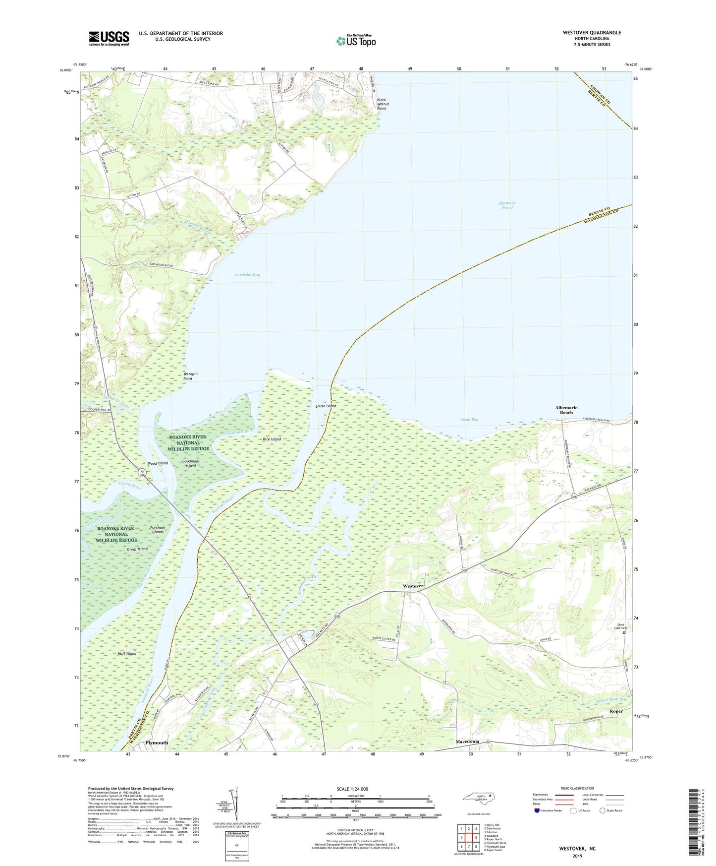 Westover North Carolina US Topo Map Image