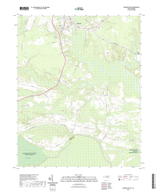 Windsor South North Carolina US Topo Map Image