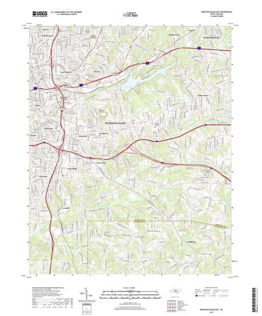 Winston-Salem East North Carolina US Topo Map Image