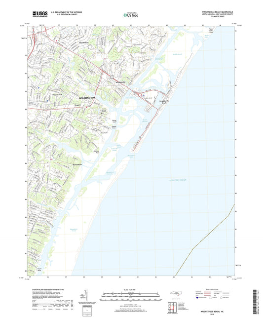 Wrightsville Beach North Carolina US Topo Map Image