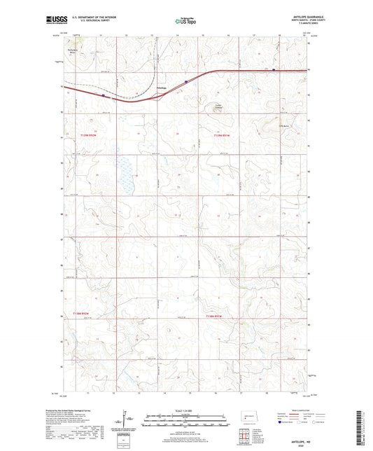 Antelope North Dakota US Topo Map Image