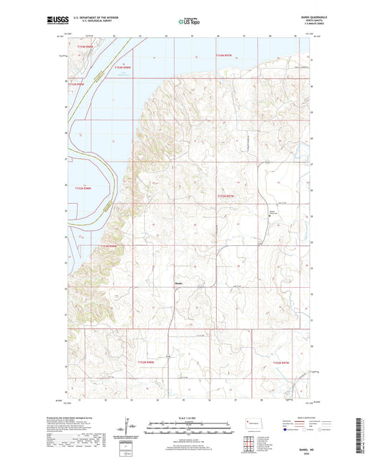 Banks North Dakota US Topo Map Image