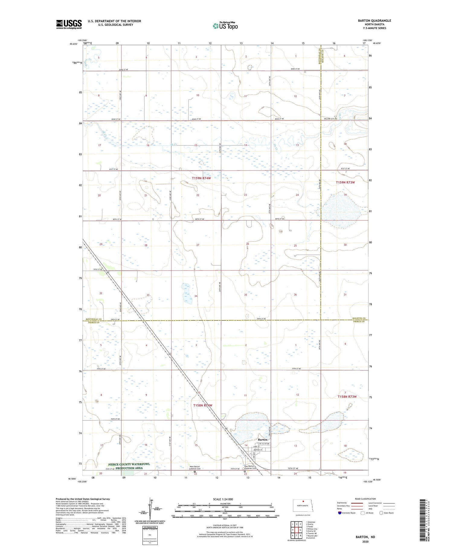 Barton North Dakota US Topo Map Image