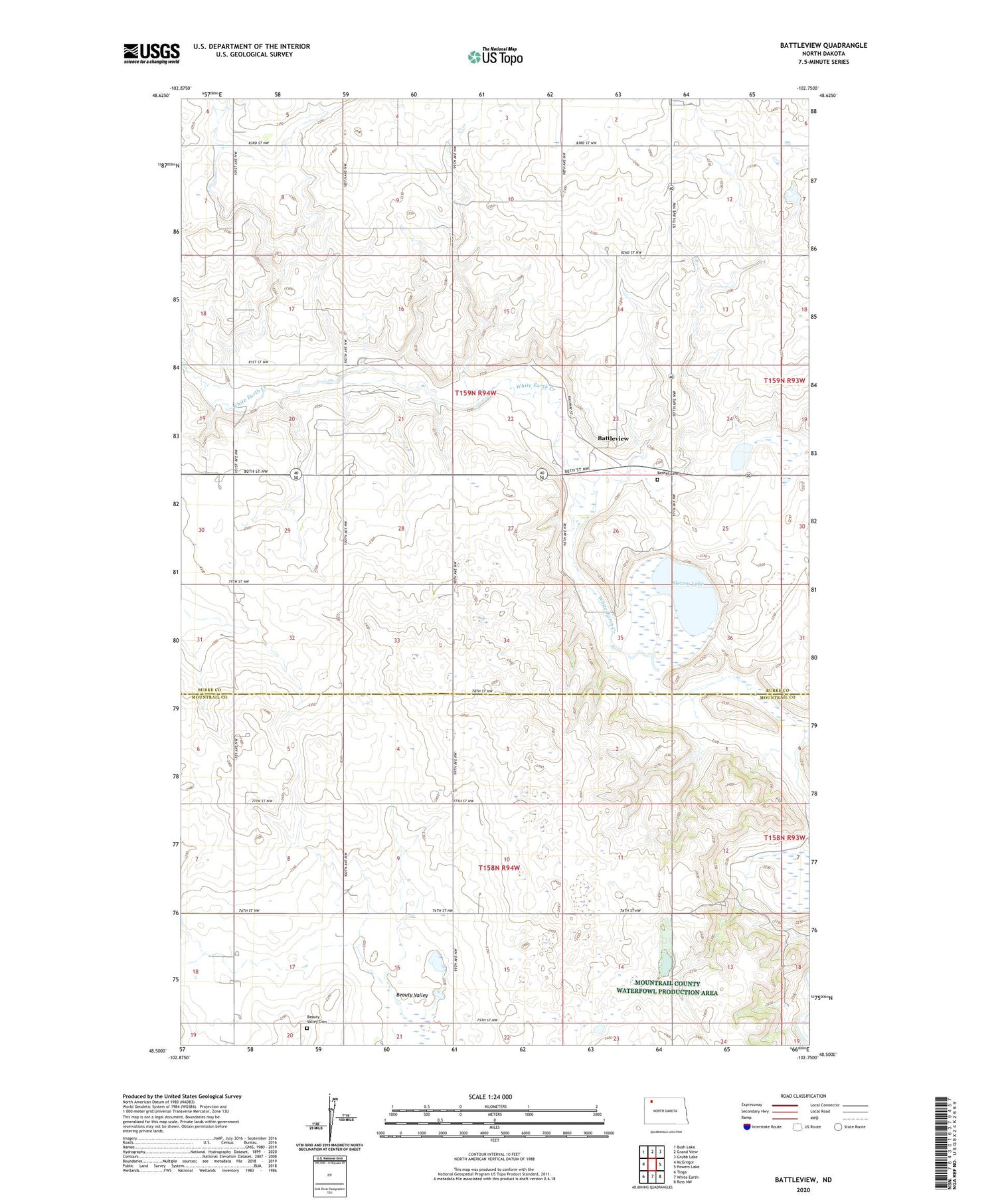 Battleview North Dakota US Topo Map Image