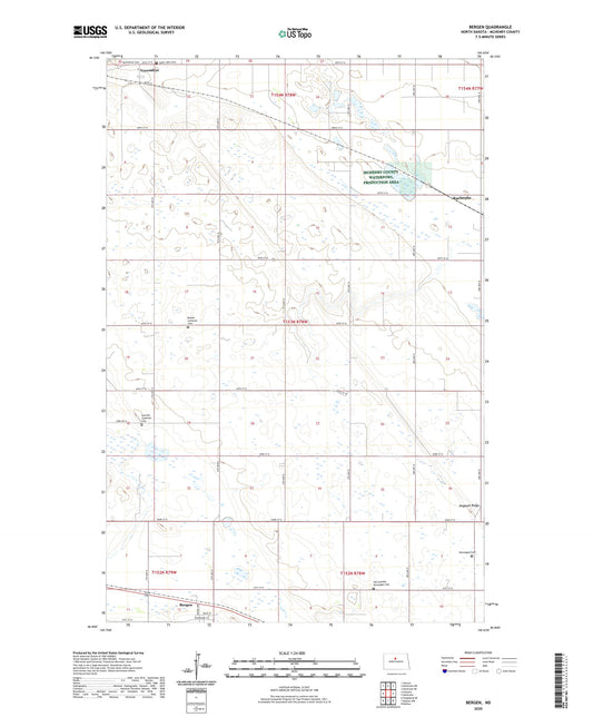 Bergen North Dakota US Topo Map Image