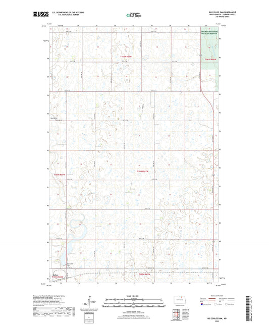 Big Coulee Dam North Dakota US Topo Map Image
