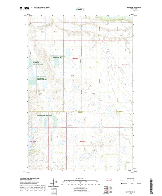 Binford NE North Dakota US Topo Map Image