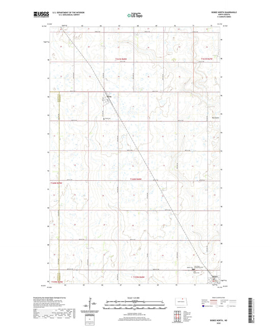 Bisbee North North Dakota US Topo Map Image