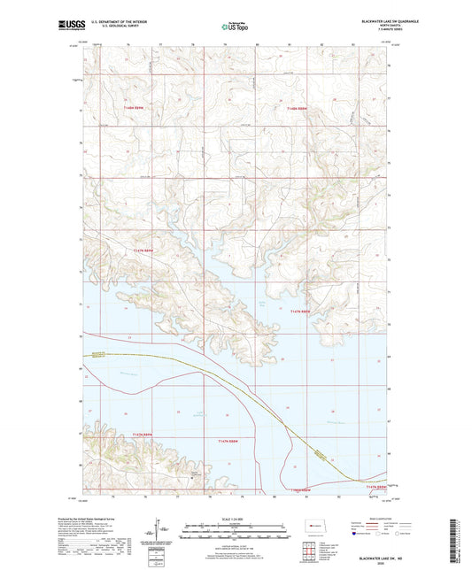 Blackwater Lake SW North Dakota US Topo Map Image