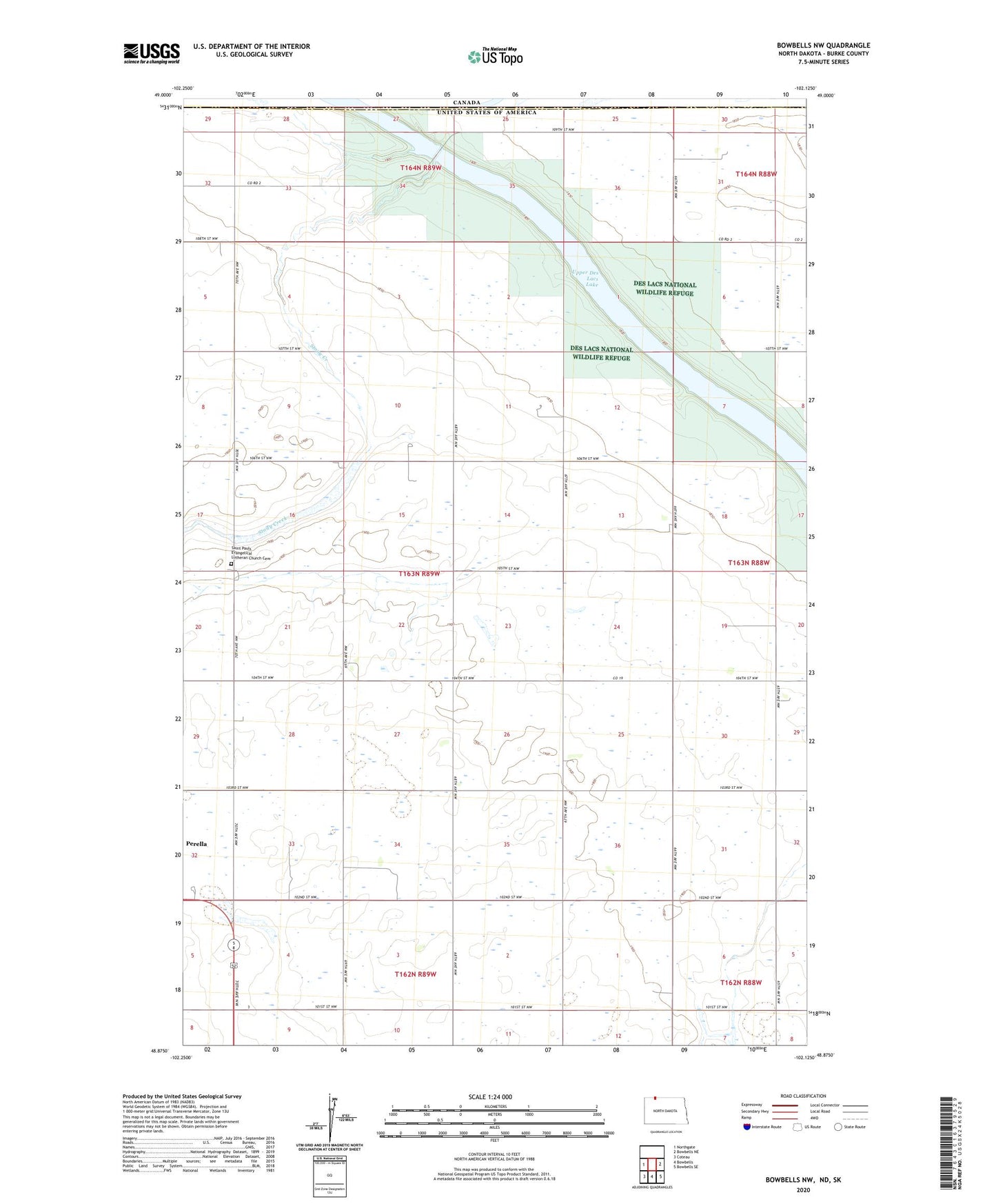 Bowbells NW North Dakota US Topo Map Image