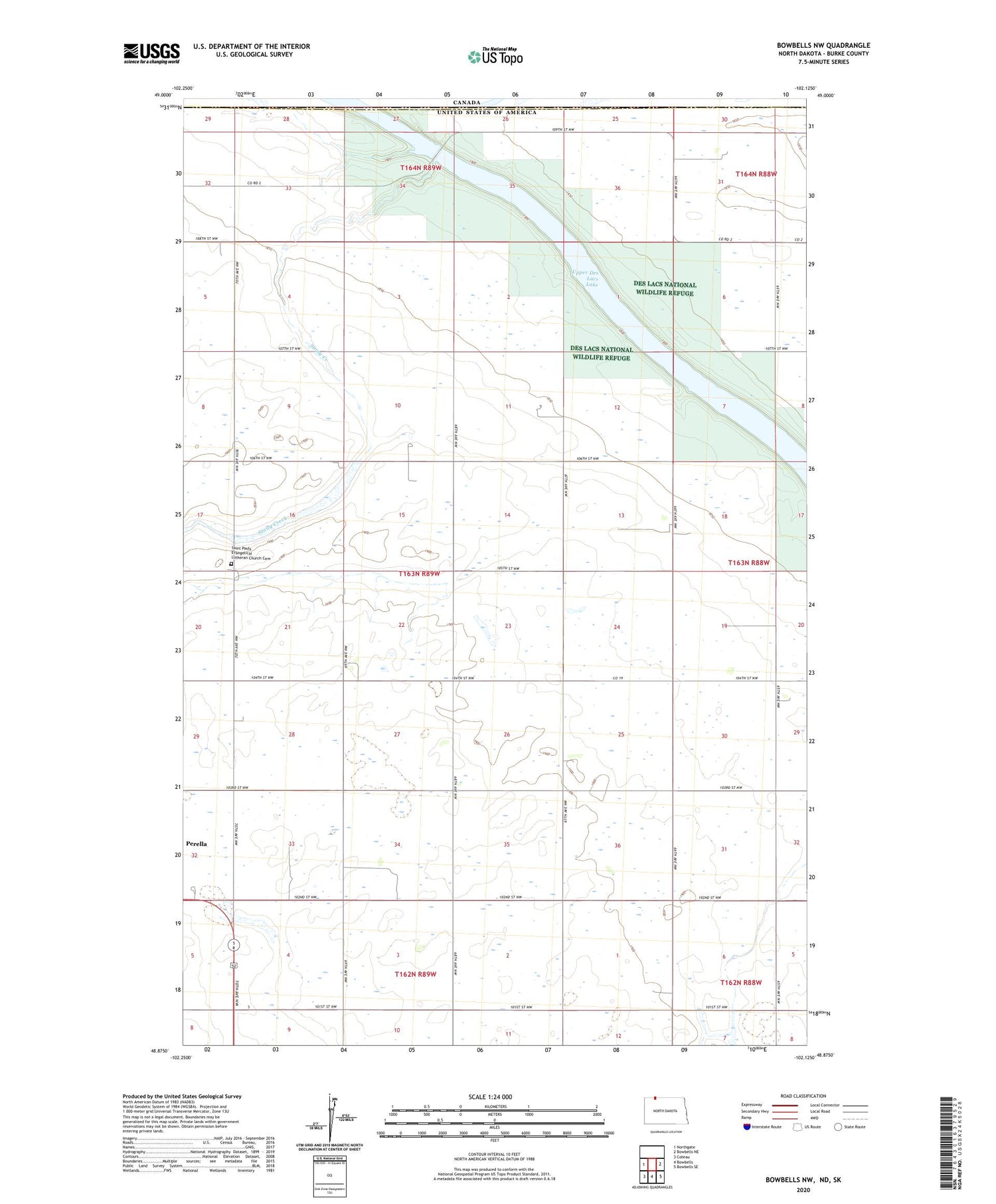 Bowbells NW North Dakota US Topo Map Image