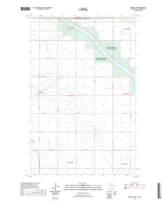 Bowbells NW North Dakota US Topo Map Image