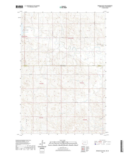 Bowman-Haley Dam North Dakota US Topo Map Image