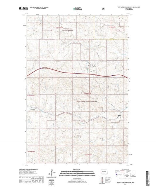 Buffalo Gap Campground North Dakota US Topo Map Image