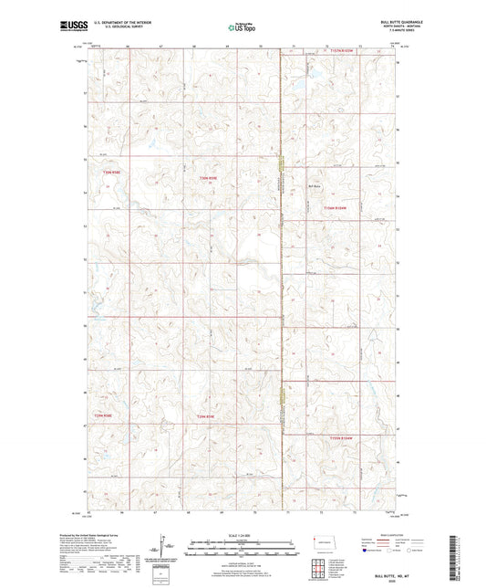 Bull Butte North Dakota US Topo Map Image