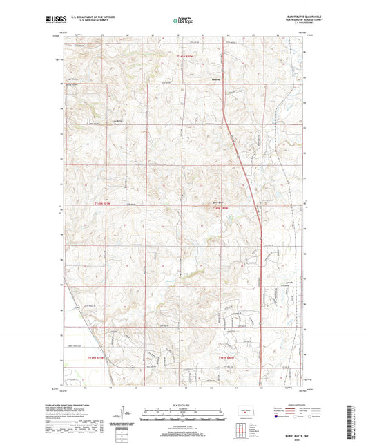 Burnt Butte North Dakota US Topo Map Image