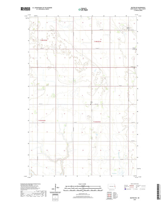 Buxton SW North Dakota US Topo Map Image