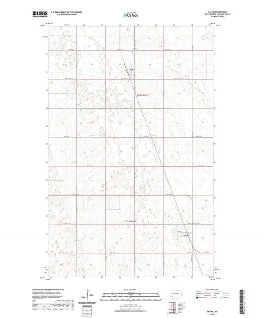 Calvin North Dakota US Topo Map Image
