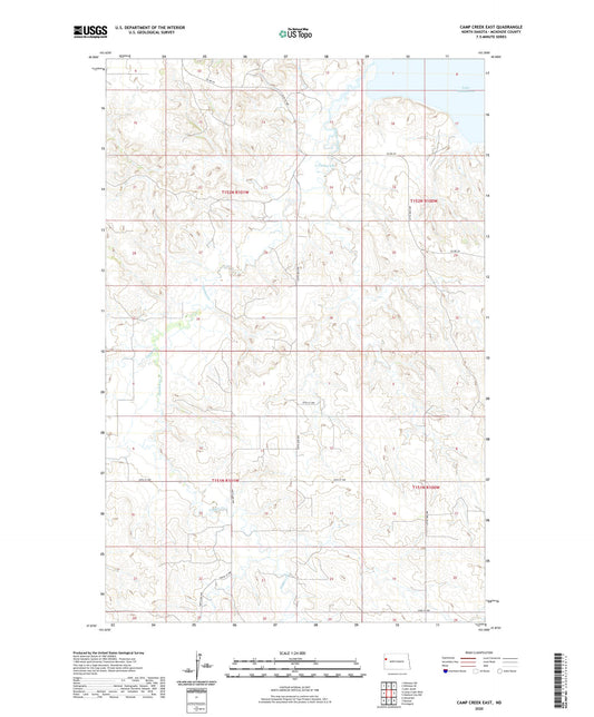 Camp Creek East North Dakota US Topo Map Image