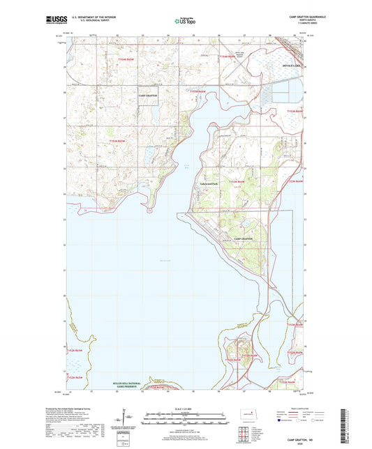 Camp Grafton North Dakota US Topo Map Image