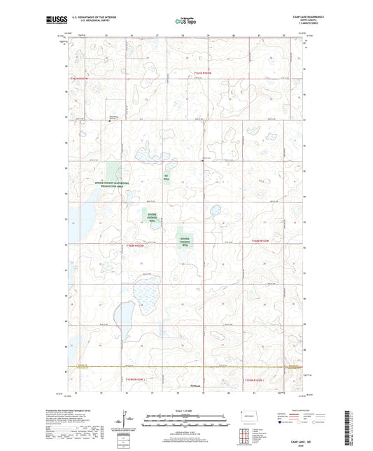 Camp Lake North Dakota US Topo Map Image