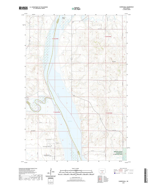 Cannon Ball North Dakota US Topo Map Image