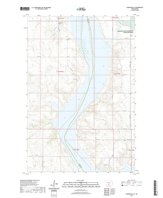 Cannon Ball SE North Dakota US Topo Map Image