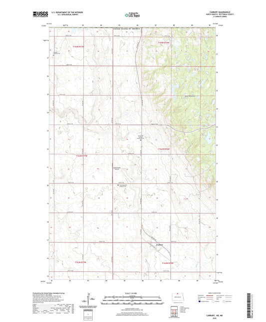 Carbury North Dakota US Topo Map Image