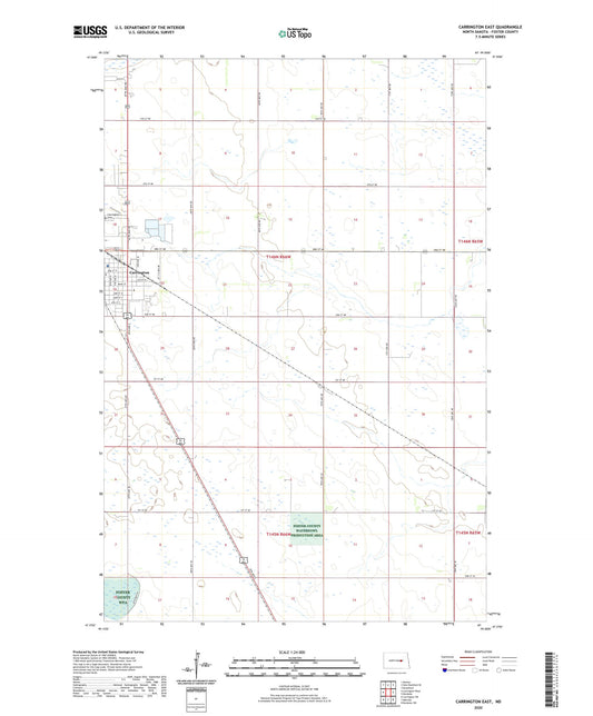 Carrington East North Dakota US Topo Map Image