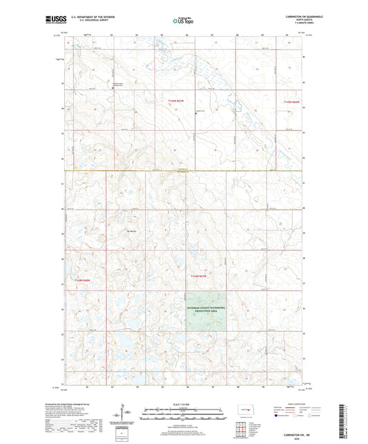 Carrington SW North Dakota US Topo Map Image