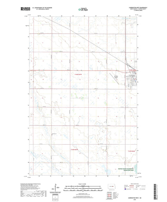 Carrington West North Dakota US Topo Map Image