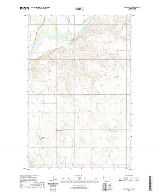 Cartwright NE North Dakota US Topo Map Image