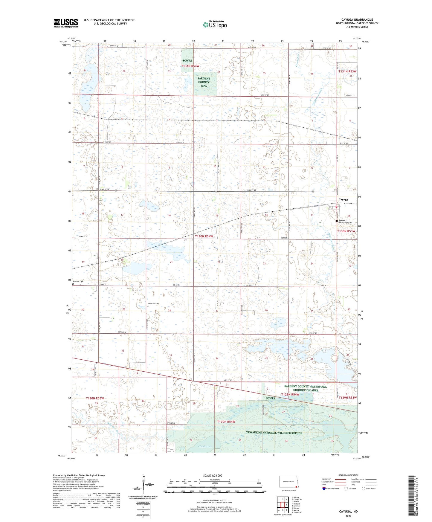 Cayuga North Dakota US Topo Map Image