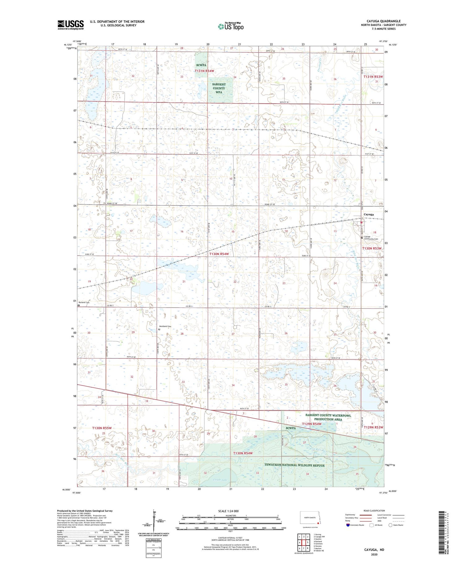 Cayuga North Dakota US Topo Map Image
