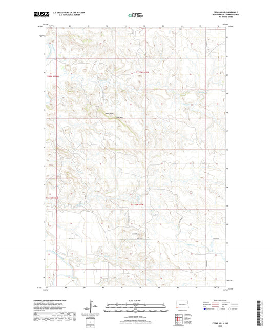 Cedar Hills North Dakota US Topo Map Image