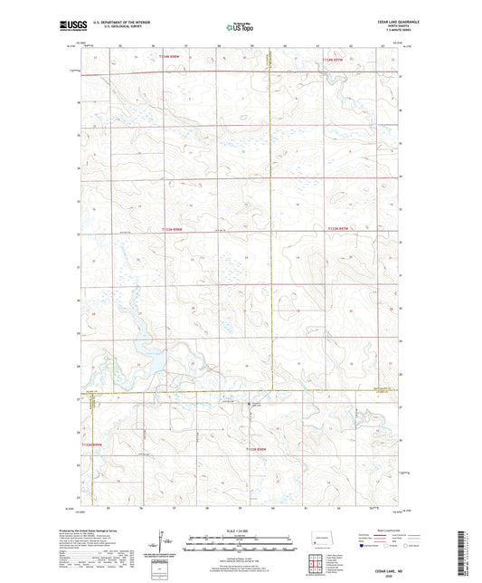 Cedar Lake North Dakota US Topo Map Image