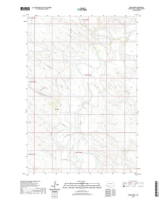 Cedar Ridge North Dakota US Topo Map Image