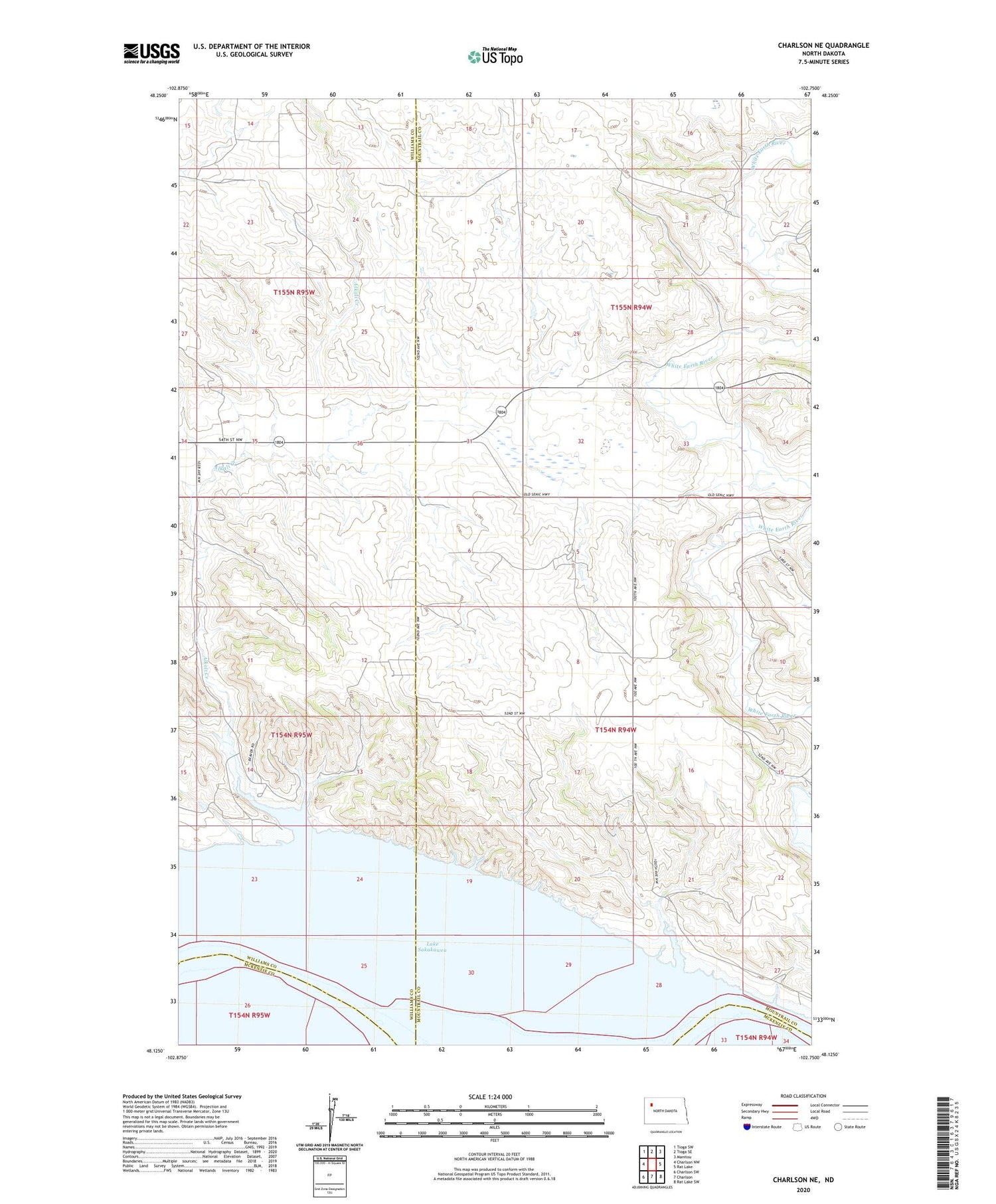 Charlson NE North Dakota US Topo Map Image
