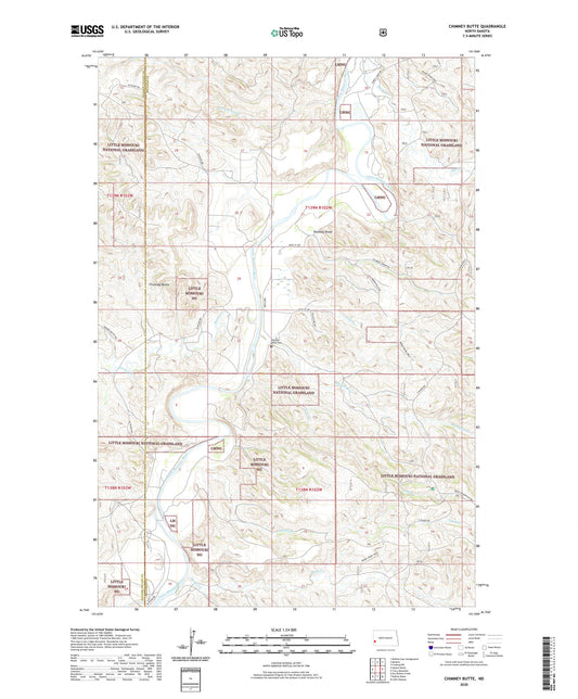 Chimney Butte North Dakota US Topo Map Image