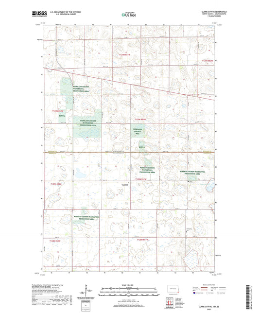 Claire City NE North Dakota US Topo Map Image