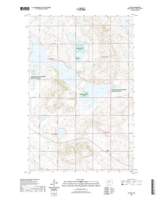 Clifton North Dakota US Topo Map Image