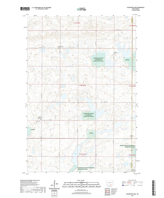Coldwater Lake North Dakota US Topo Map Image