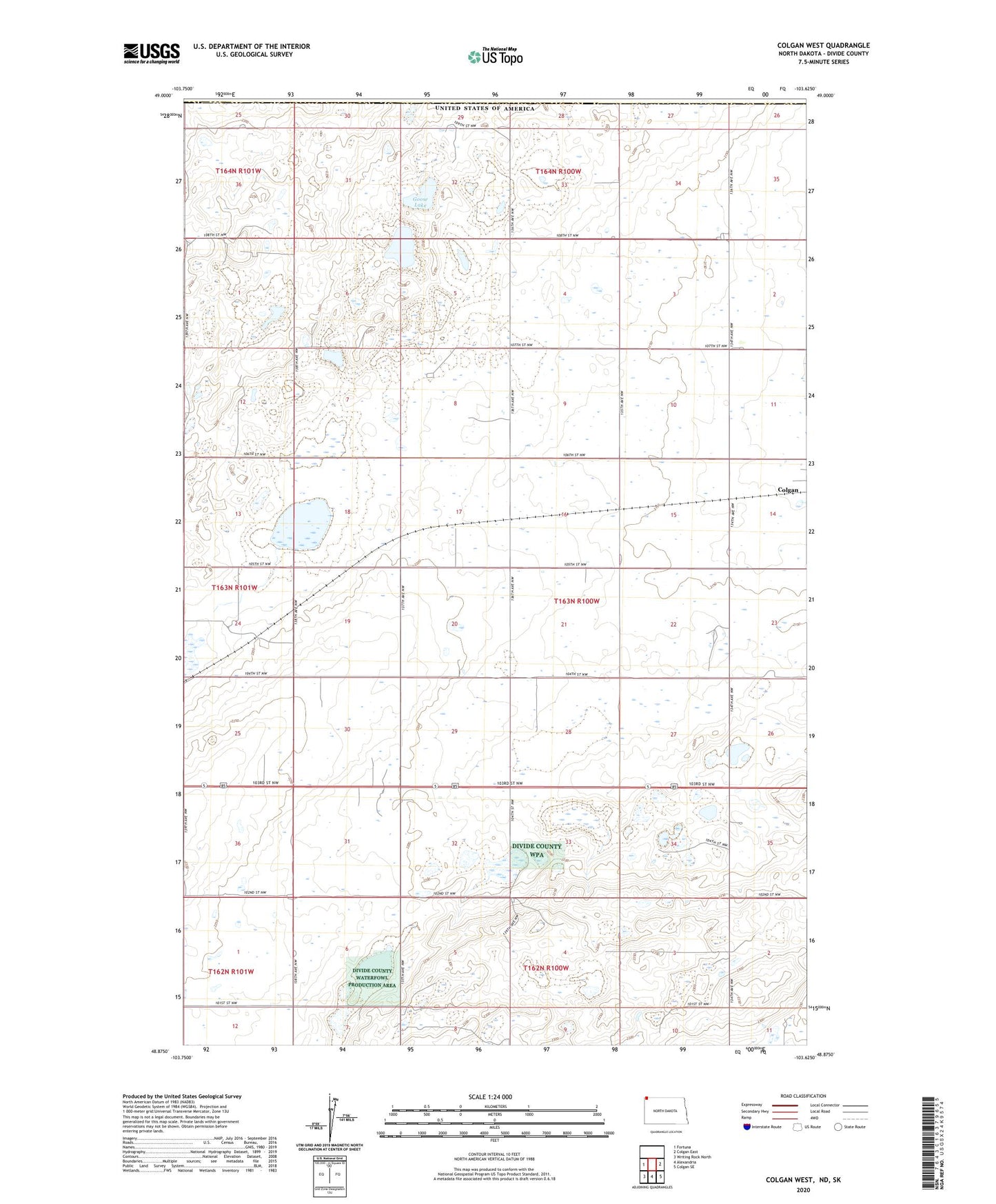 Colgan West North Dakota US Topo Map Image