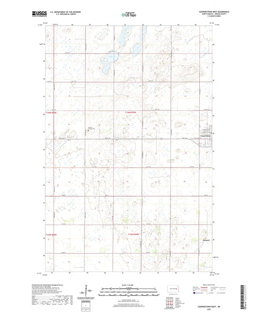 Cooperstown West North Dakota US Topo Map Image