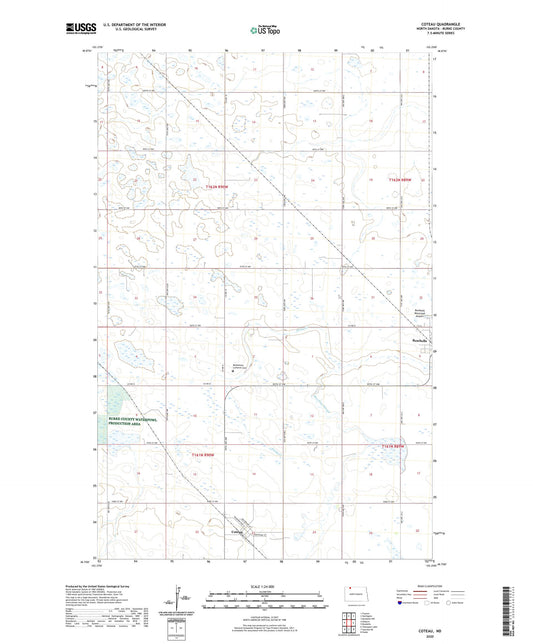 Coteau North Dakota US Topo Map Image