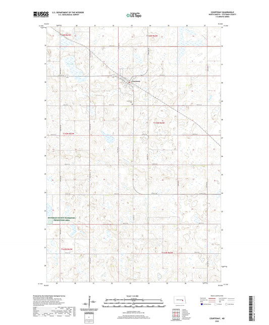 Courtenay North Dakota US Topo Map Image