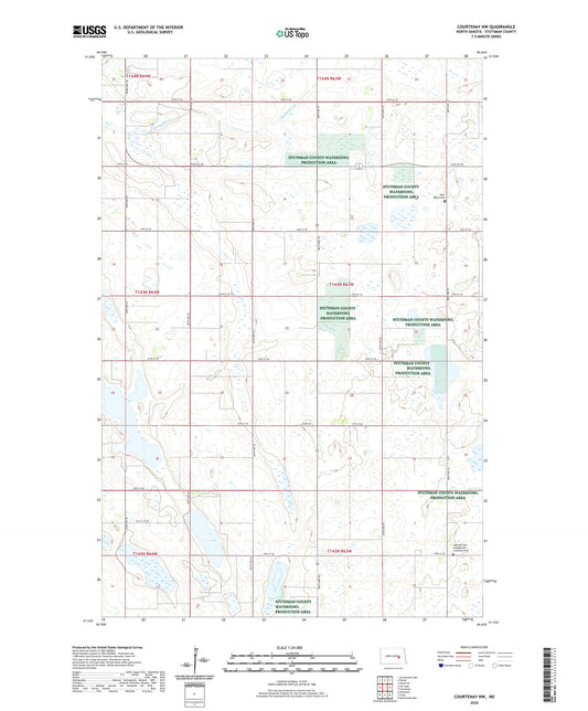 Courtenay NW North Dakota US Topo Map Image